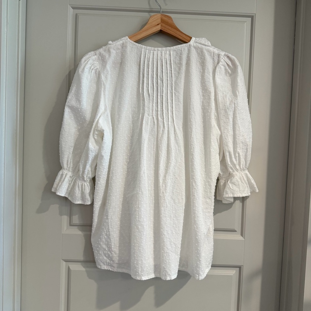 Paneros White Cotton Chloe Shirt Size Medium - Picture 4 of 10